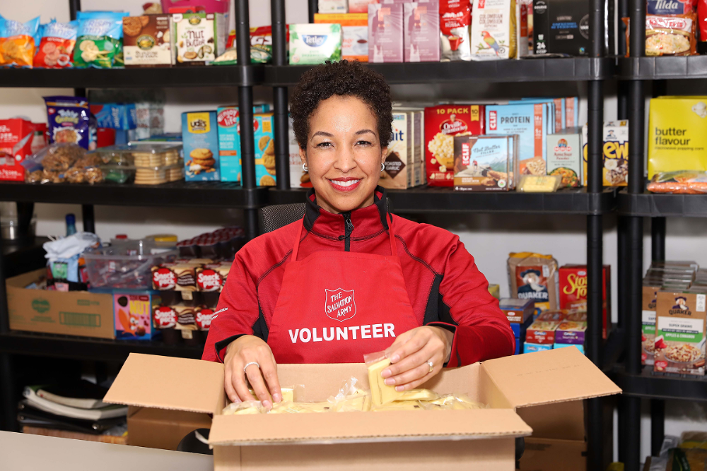 Volunteer smiling