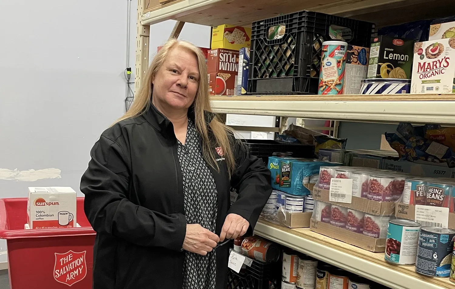 lady in food bank